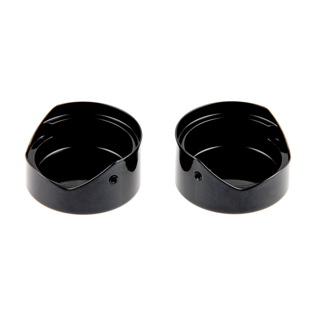 Cult-Werk, 2-piece fork tube cap bolt cover kit. Black, logo