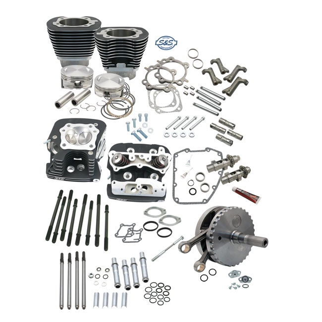 S&S, 124" Twin Cam Hot set-up kit with heads. Silver