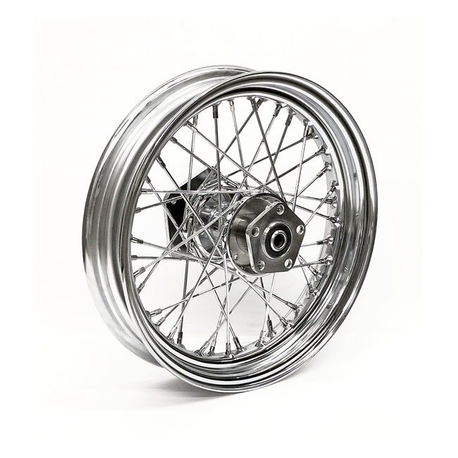 3.00 x 16 rear wheel 40 spokes chrome