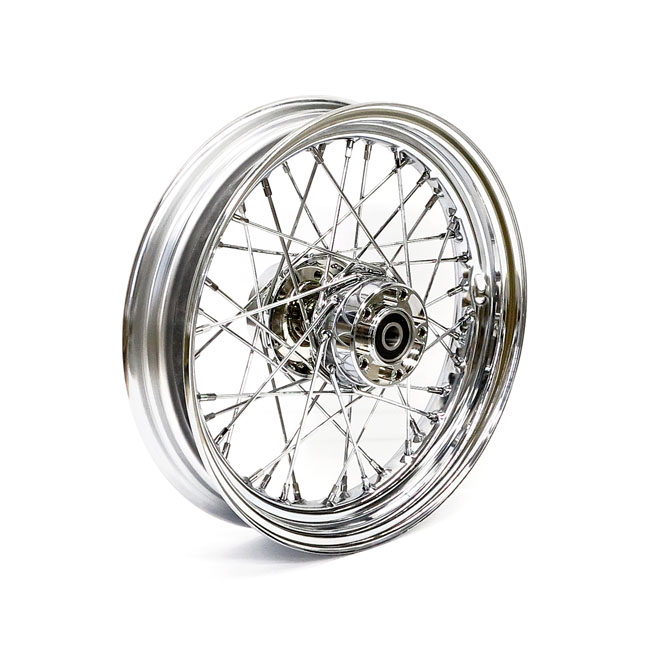 3.00 x 16 rear wheel 40 spokes chrome