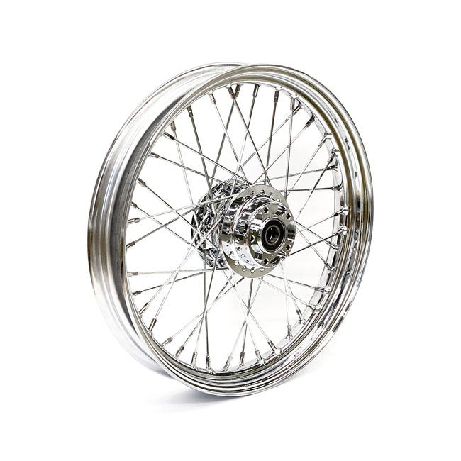 2.50 x 19 front wheel 40 spokes chrome