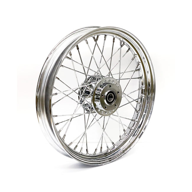 2.50 x 19 front wheel 40 spokes chrome