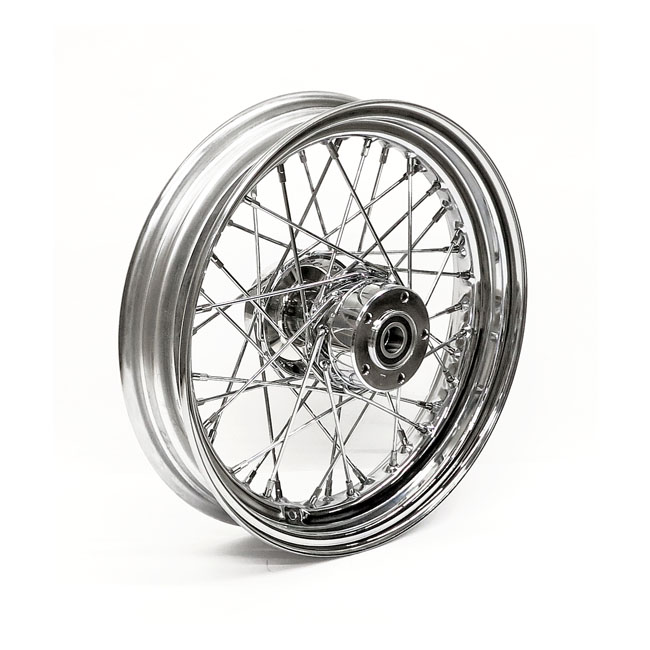 3.00 X 16 front wheel 40 spoke chrome