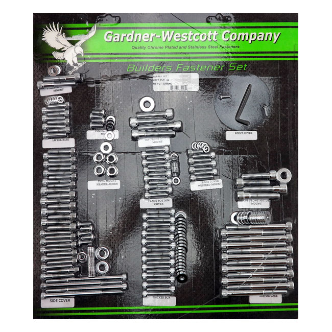 GW, builders fastener set. Chrome