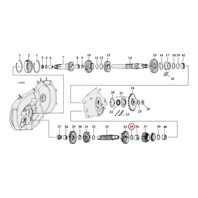 Thrust washer, countershaft 1st gear .066"