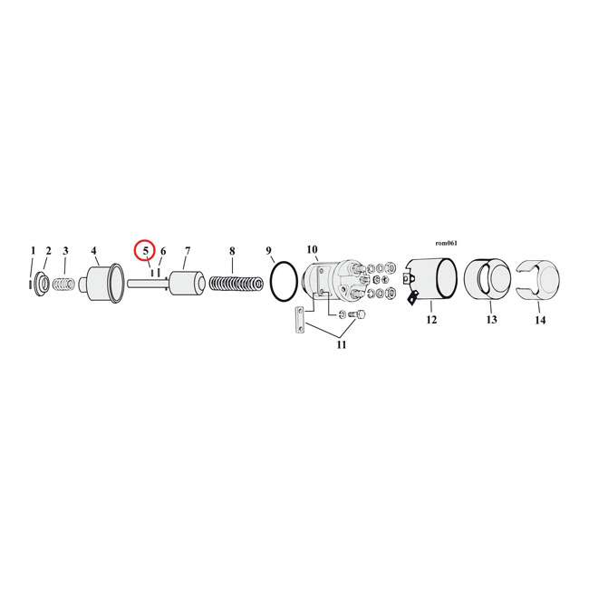 Roll pin, 1/8 dia. x 1" long