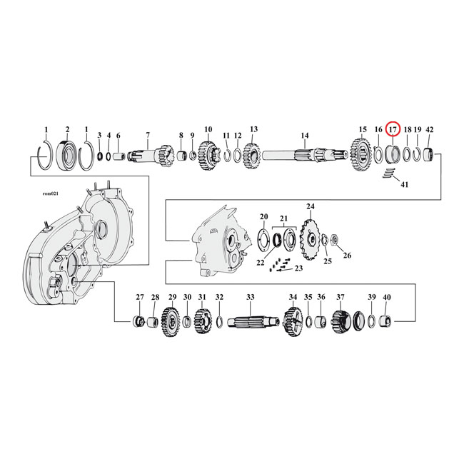 Bearing race, transmission mainshaft. +.002"