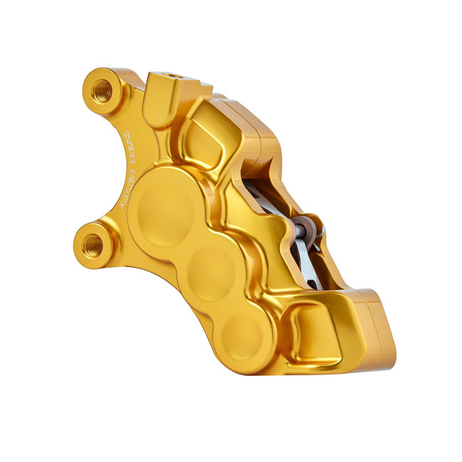 Arlen Ness. 6-p differential bore brake caliper L/F. Gold