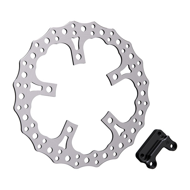 Arlen Ness, 13" Jagged spoke mount rotor kit. Left front