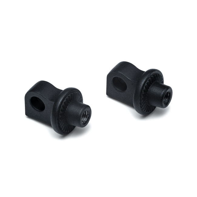 Kuryakyn, splined male mount peg adapters. adj. stop. Black