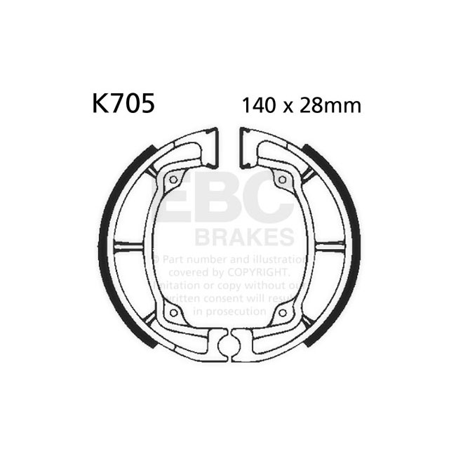 EBC grooved brake shoes