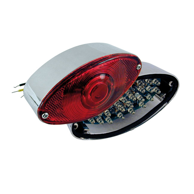 Cateye LED taillight. Chrome. Red lens