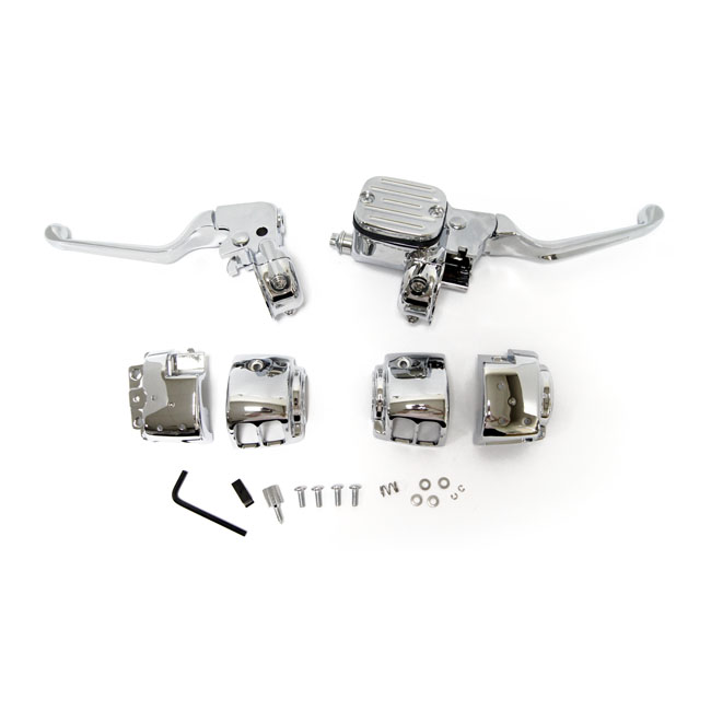 Handlebar control kit chrome 11/16" bore