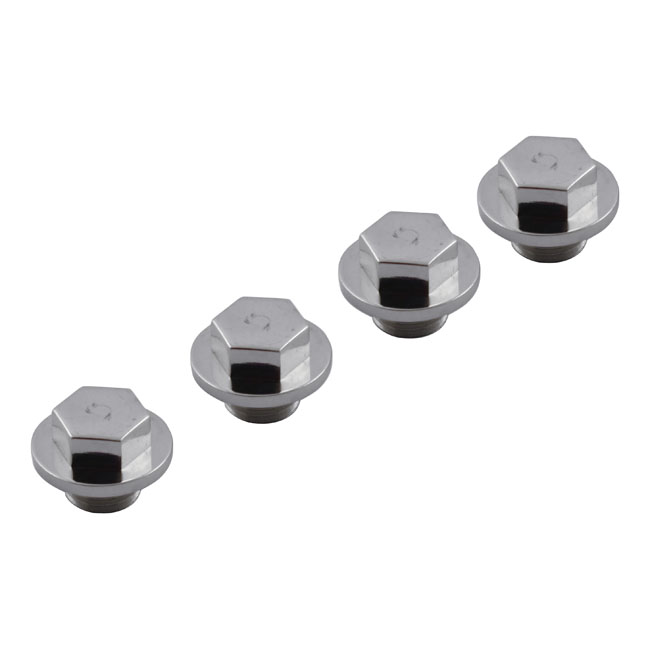 Street Hogs, rocker shaft end plug set. Hex style. Stainless