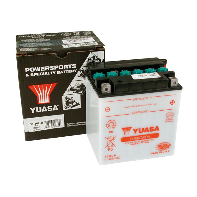 Yuasa, Yumicron 12V lead-acid battery YB30L-B. 30Ah inkl. 7,50 Euro Batteriepfand