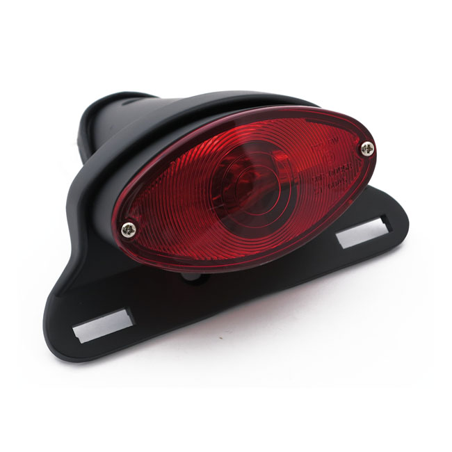 Cateye taillight. Die-cast housing w/bracket. Black