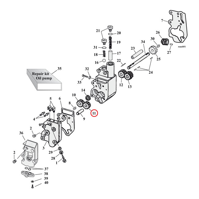 JIMS OIL PUMP GEAR, IDLE