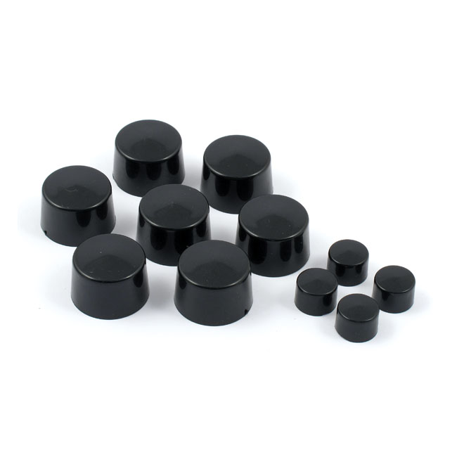 SmoothTopps, push-on bolt cover set. Black