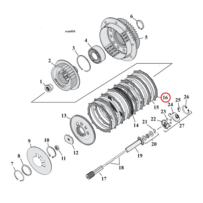 Barnett, clutch friction disc set. Carbon fiber