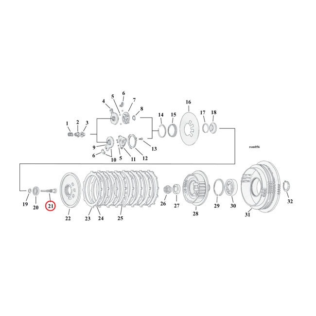 Adjusting screw, clutch