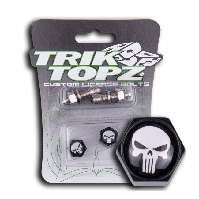 Trik Topz, Block Skull license plate mounts. Black