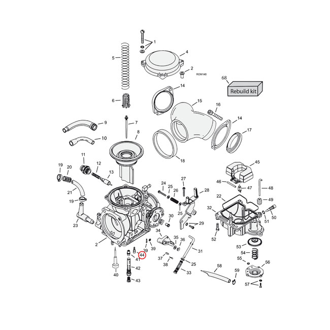 CVP, Slow jet (pilot jet) Keihin CV carb. 5-pk. 45