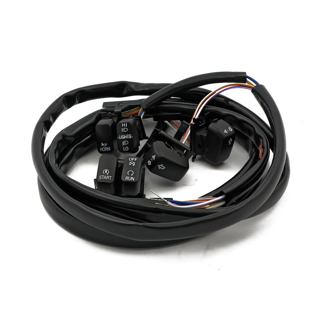 Handlebar switch & wiring kit. Standard. Black