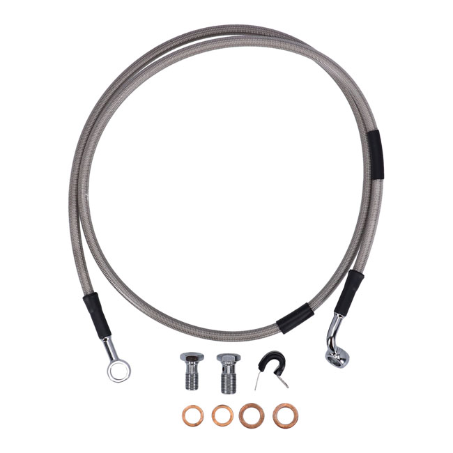 Goodridge brake line front, stainless clear coated