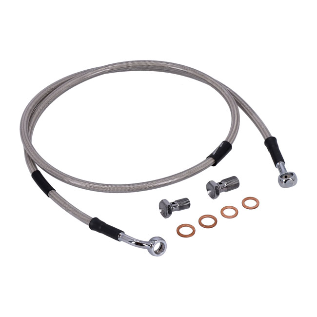 Goodridge brake line front, stainless clear coated