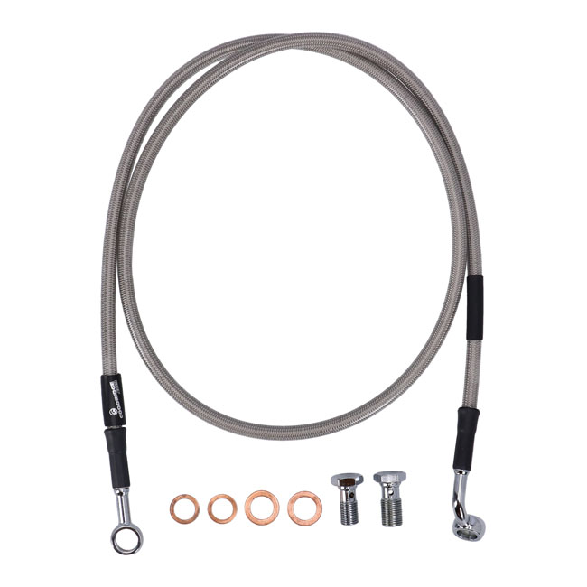 Goodridge brake line front, stainless clear coated