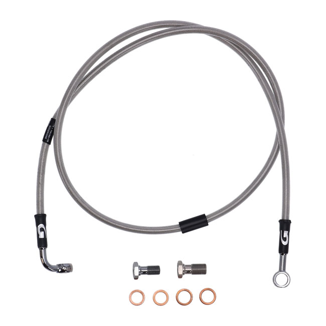 Goodridge brake line front, stainless clear coated