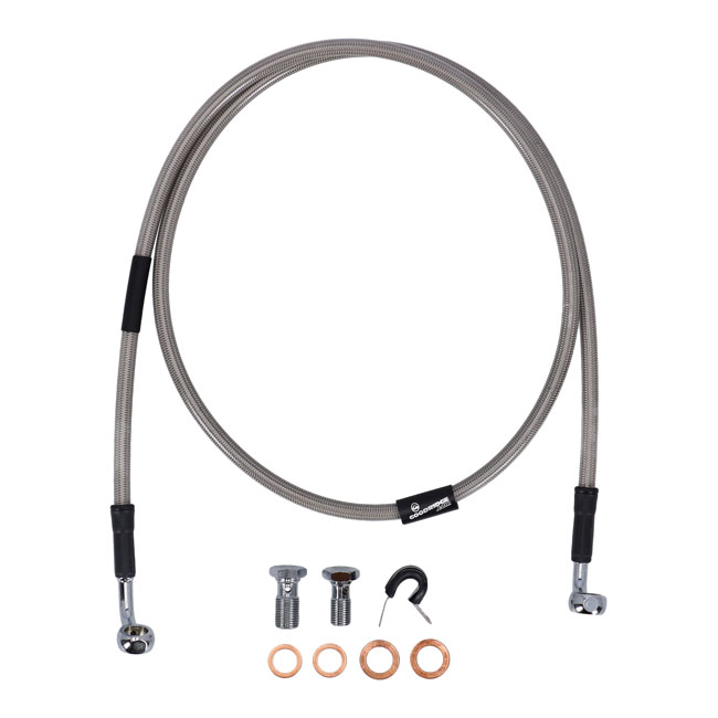 Goodridge brake line front, stainless clear coated