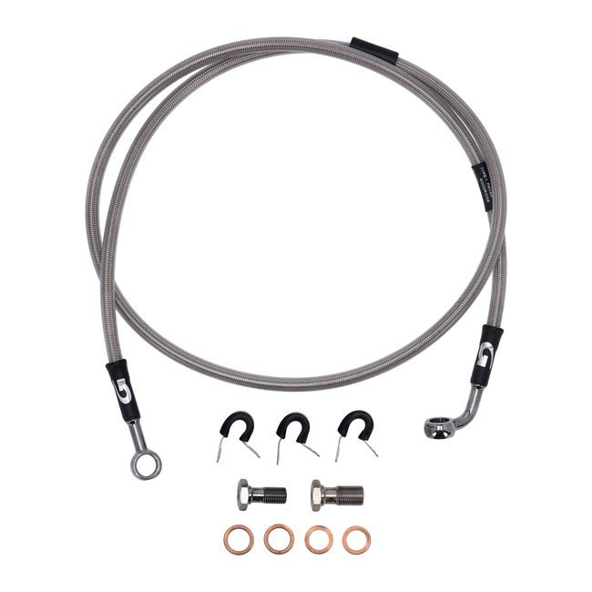 Goodridge brake line front, stainless clear coated