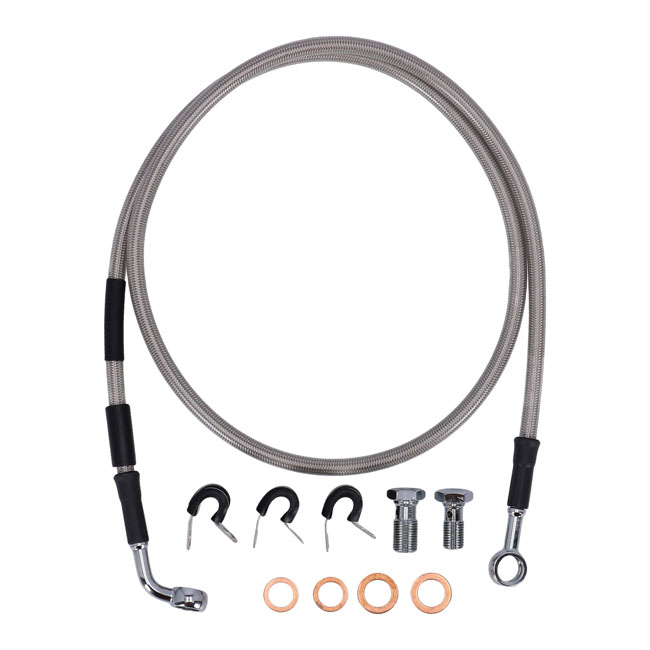 Goodridge brake line front, stainless clear coated