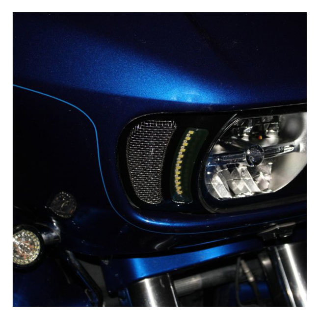 Custom Dynamics, Road Glide LED vent inserts. Black