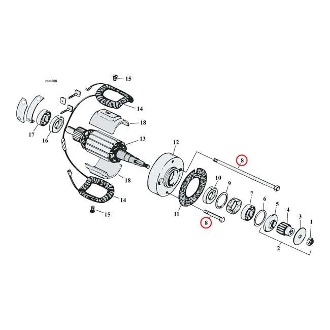 GW, generator mount kit. Chrome. Allen head.