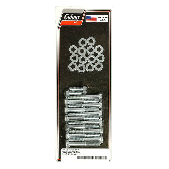 Colony, Sportster rocker box bolt kit. Hex, zinc