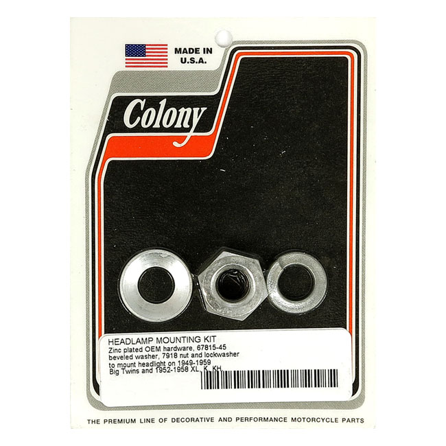 Colony, headlamp mount kit. Zinc