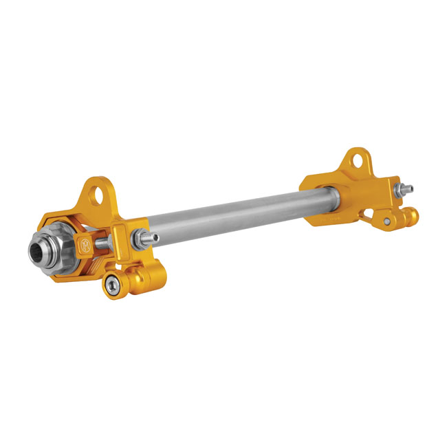 Performance Machine, axle adjuster kit. Gold anodized