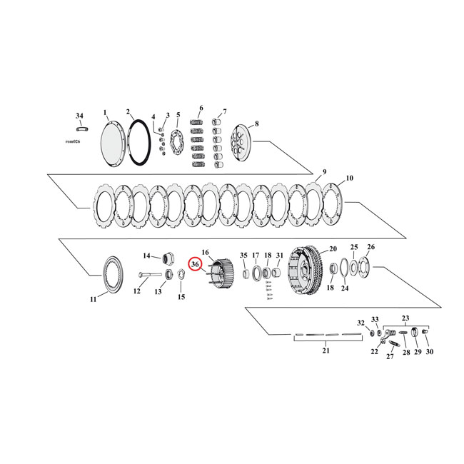 Clutch hub studs 2.700" long