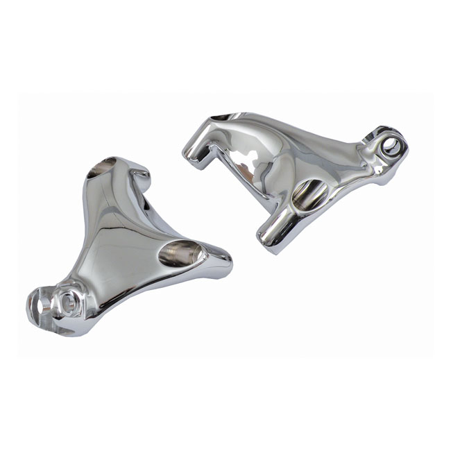 Passenger foot peg mount bracket set. Chrome