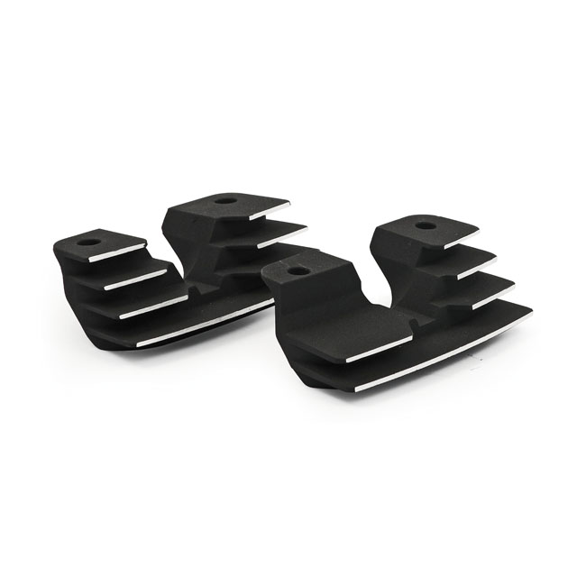 Head bolt bridge cover set. Finned, black