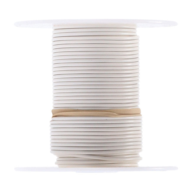 Wire on spool, 18 gauge. 100 ft. White