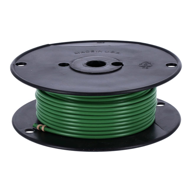 Wire on spool, 10 gauge. 100 ft. Green