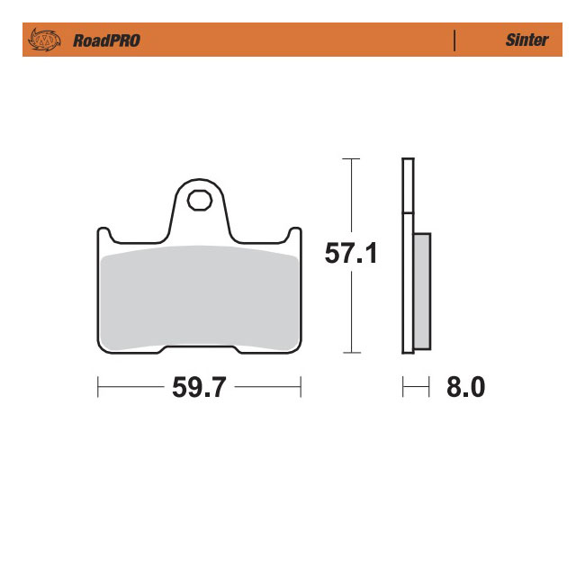 Moto-Master RoadPro rear brake pads. Sintered