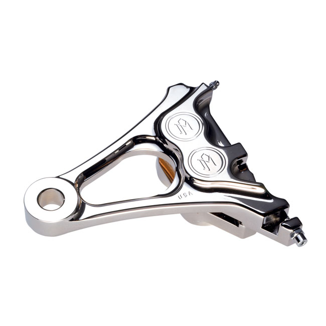 PM, 4-piston one-piece caliper/bracket, rear. Chrome