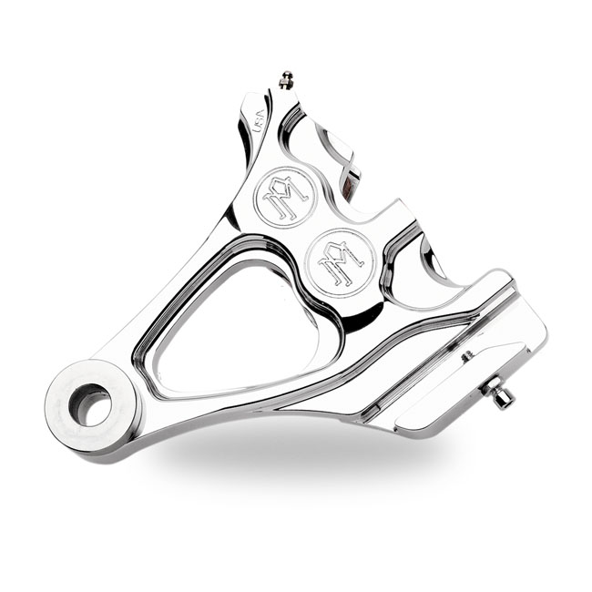 PM, 4-piston one-piece caliper/bracket, rear. Chrome