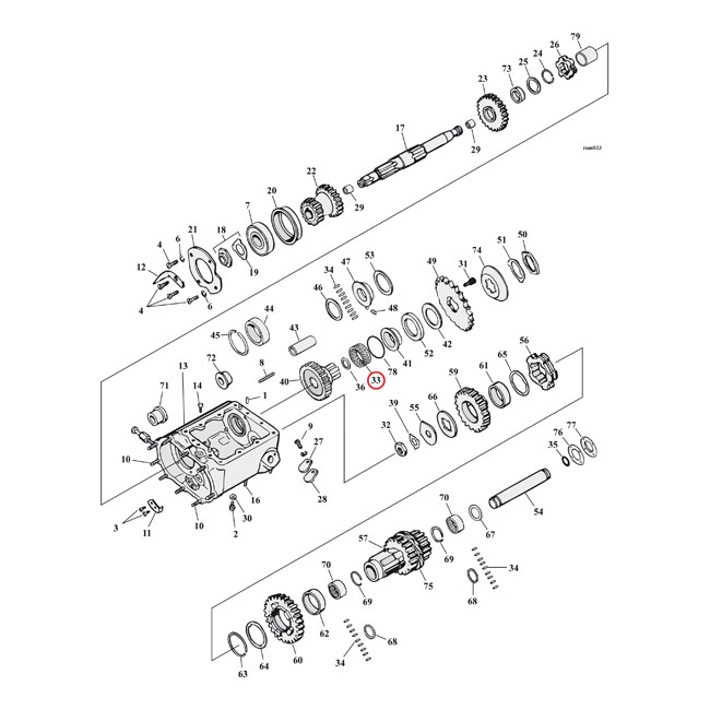 JIMS, needle bearing transmission mainshaft