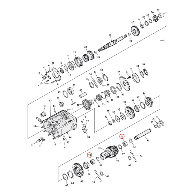 JIMS needle bearing, transmission countershaft