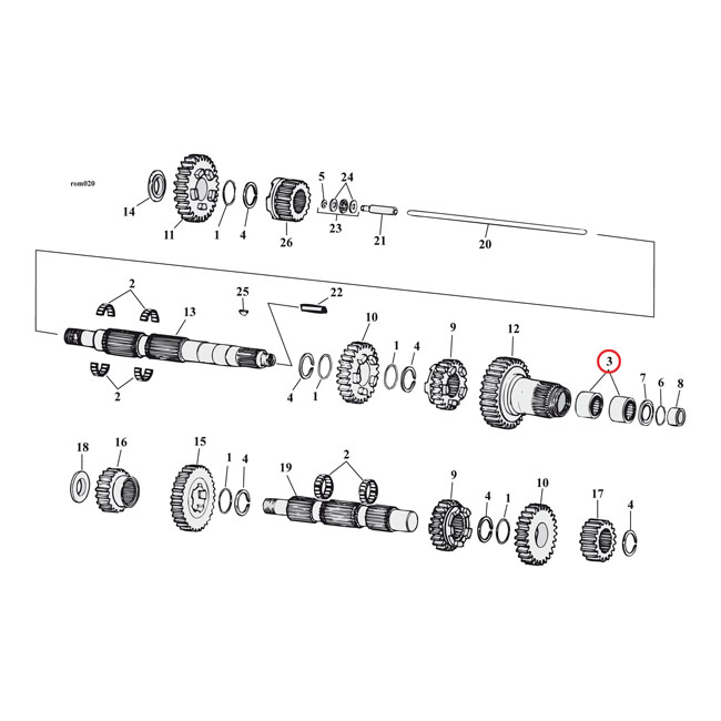 JIMS NEEDLE BEARING, MAINSHAFT 5TH GEAR